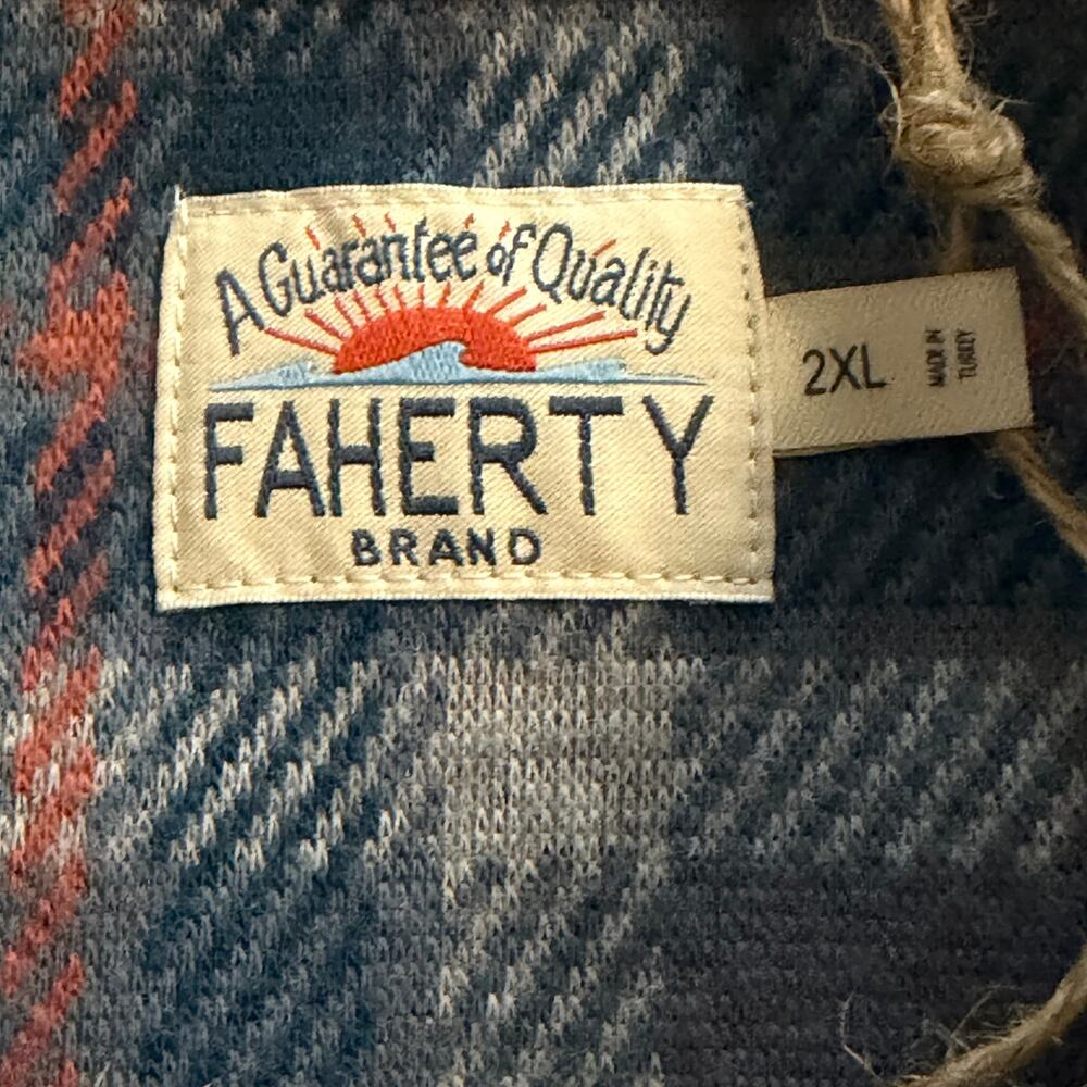 Faherty Legend Sweater Shirt Men's XXL Long Sleeve Soft Flannel Pockets NWT - Picture 7 of 11